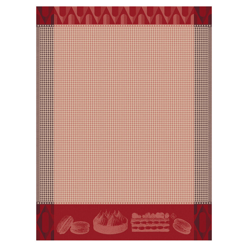 Essuie-mains P&acirc;tisseries Fran&ccedil;aises Framboise 60x80 100% coton, , hi-res image number 0