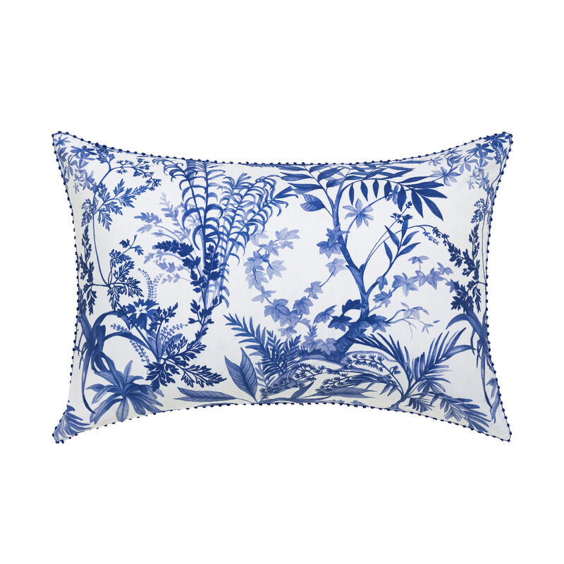 Shams Jardin d'eden  Blue 21"X26"Standard 100% cotton, , hi-res image number 1