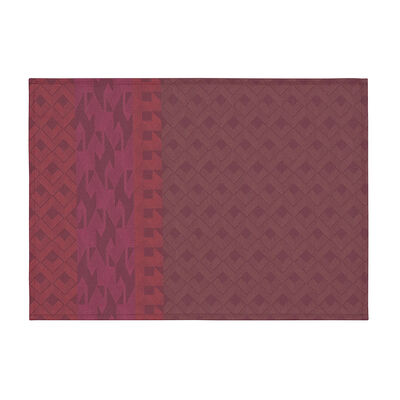 Coated placemat Caractère Enduit Red 20"x14" 100% cotton,  Coated placemat Caractère Enduit Red 20"x14" 100% cotton