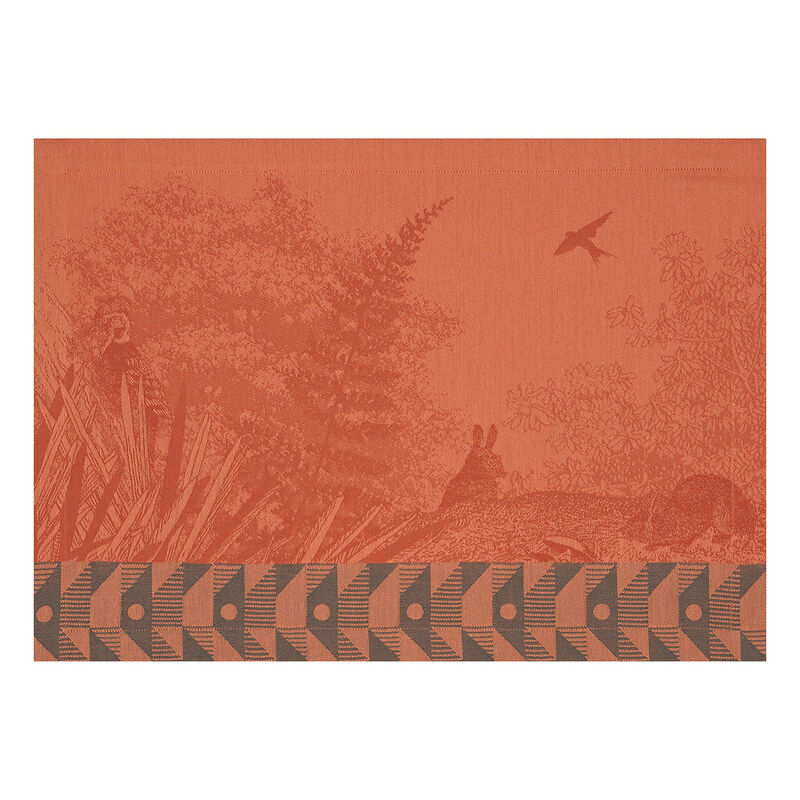 Placemat Forêt enchantée Orange 20"x14" 100% cotton, , hi-res image number 0