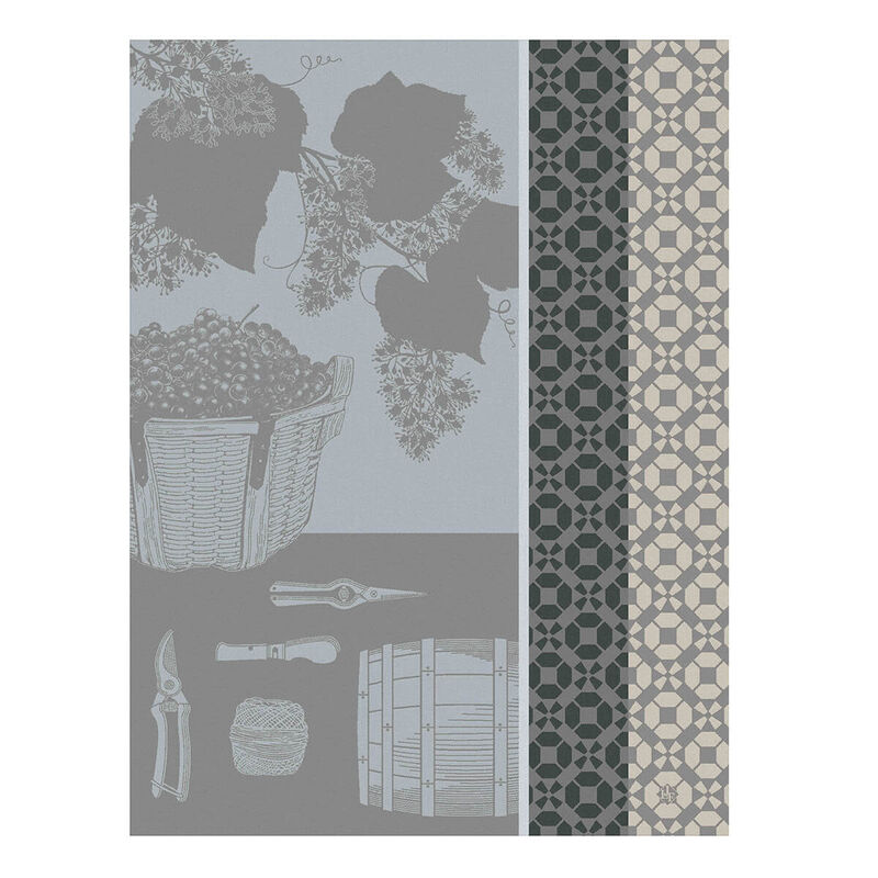Tea towel Vin en Grappe White 24"x31" 100% cotton, , hi-res image number 1