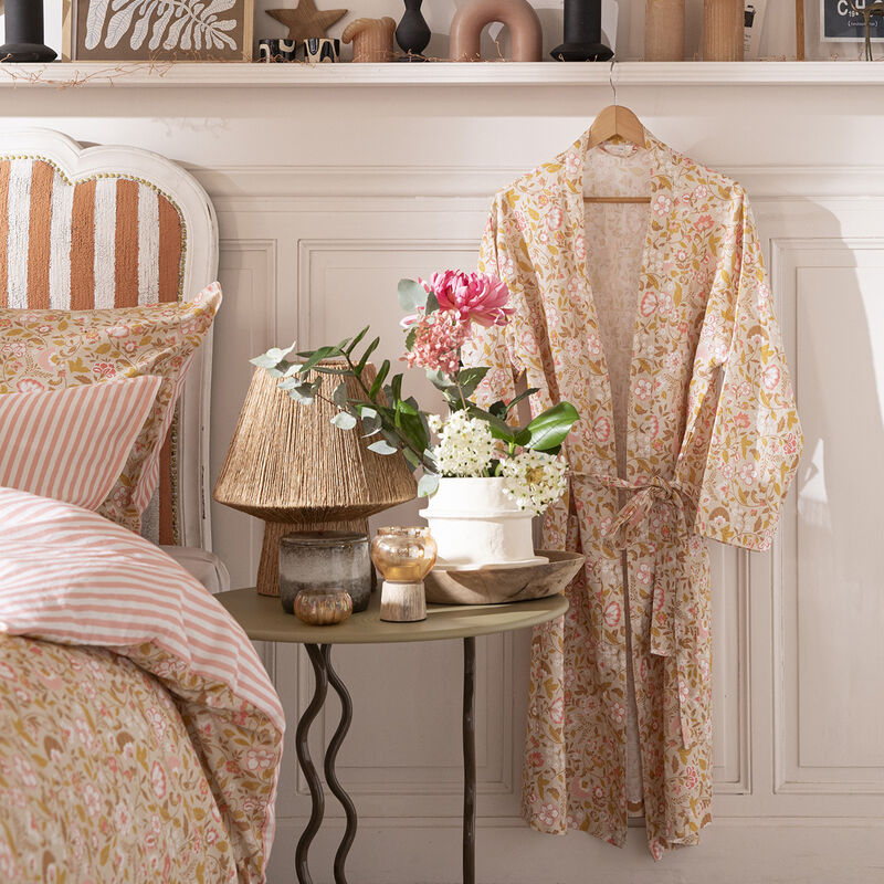 Kimono Bohème Beige XS/S 50% coton - 50% lin, , hi-res