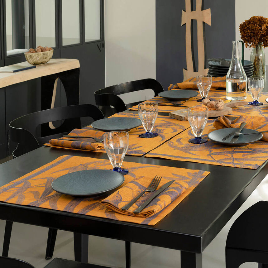 Placemat Voli&egrave;re Blue 21"x15" 100% linen, , hi-res image number 0