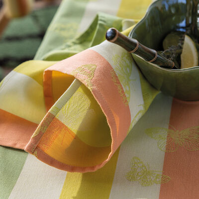 Serviette de table Bal des papillons Citrus 50x50 100% coton