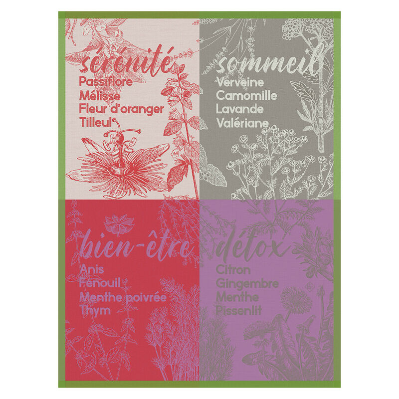 Tea towel Sérénités Green 24"x31" 100% cotton, , hi-res image number 0