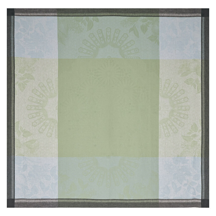 Tablecloth Jardin d'orient Light Green 47"x47" 100% linen, , hi-res image number 2