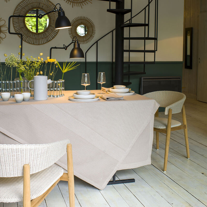 Tablecloth Slow Life Sesame 150x220 89% cotton / 11% linen, , hi-res image number 0