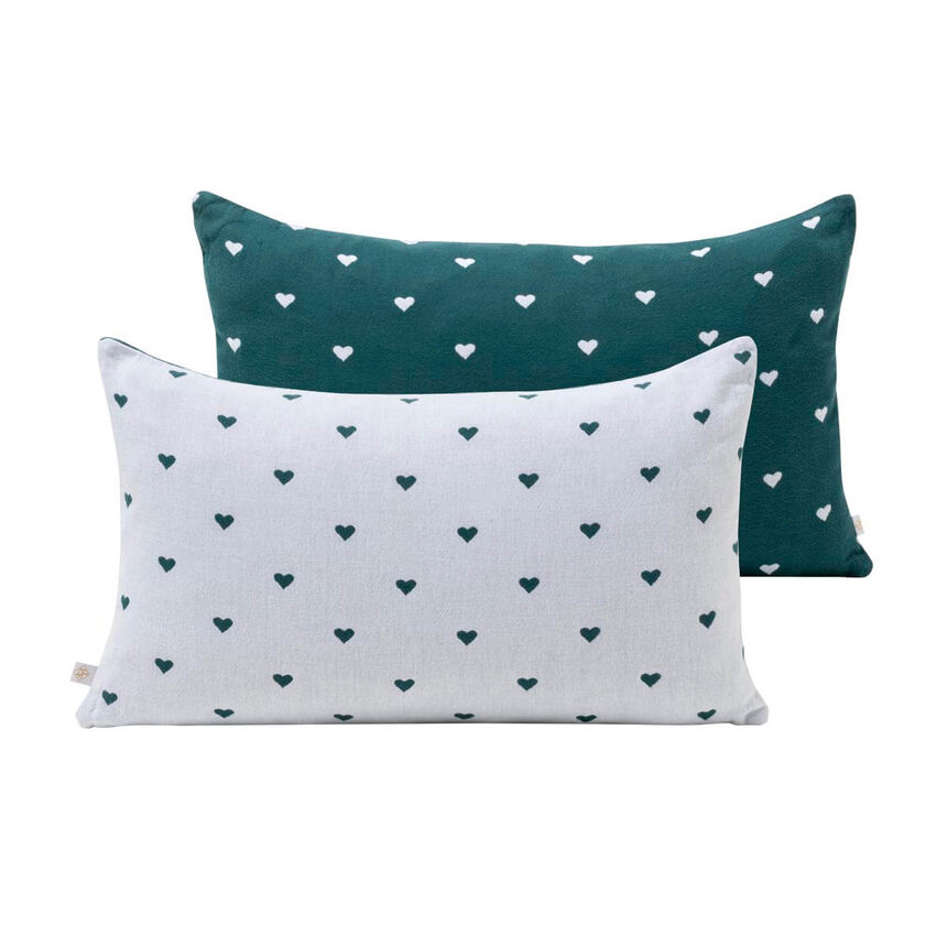 Cushion cover Vagabonde Green 12"x20" 100% cotton, , hi-res image number 1