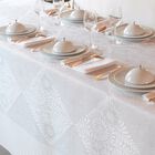 Tablecloth Bosphore Blanc White 69"x69" 50% cotton- 50 % linen, , hi-res image number 0