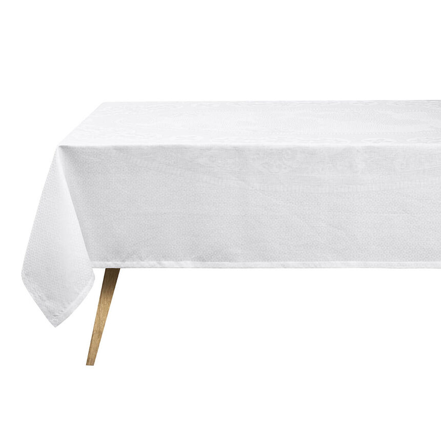 Tablecloth &Eacute;vasion C&eacute;leste White 69"x69" 100% linen, , hi-res image number 4
