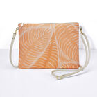 Pouch Palme Orange 20x15 100% cotton, acrylic coating. Garnish: Cattle leather, , hi-res image number 0