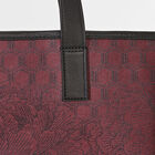Hand-carried bag Pivoine Burgundy  100% cotton, acrylic coating. Garnish: Cattle leather, , hi-res image number 6