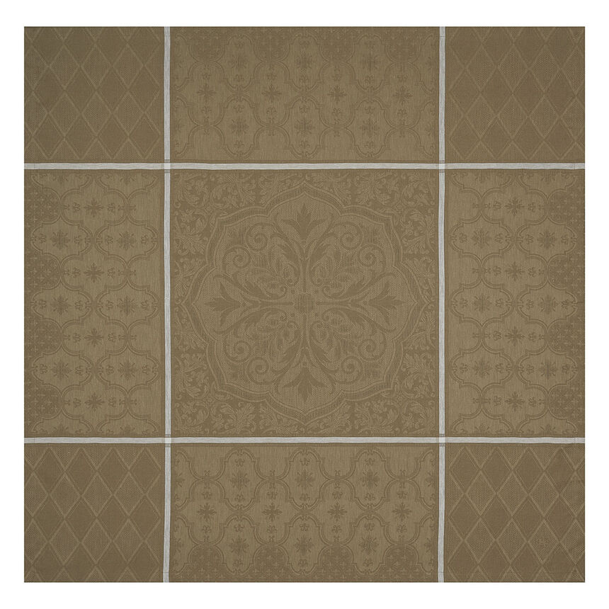 Tablecloth Armoiries Brown 69"x98" 100% linen, , hi-res image number 2