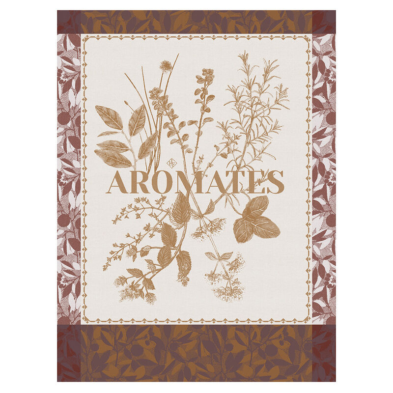 Tea towel Épices & Aromates Beige 24"x31" 100% cotton, , hi-res image number 0