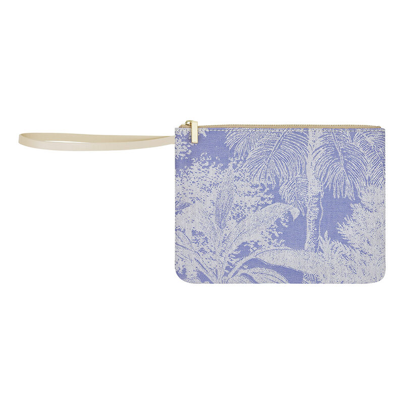 Pouch Paysage Blue 28x21 100% cotton, acrylic coating. Garnish: Cattle leather, , hi-res image number 2