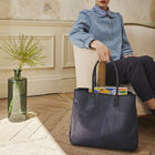 Shoulder bag Palme Blue  100% cotton, acrylic coating. Garnish: Cattle leather, , hi-res image number 0