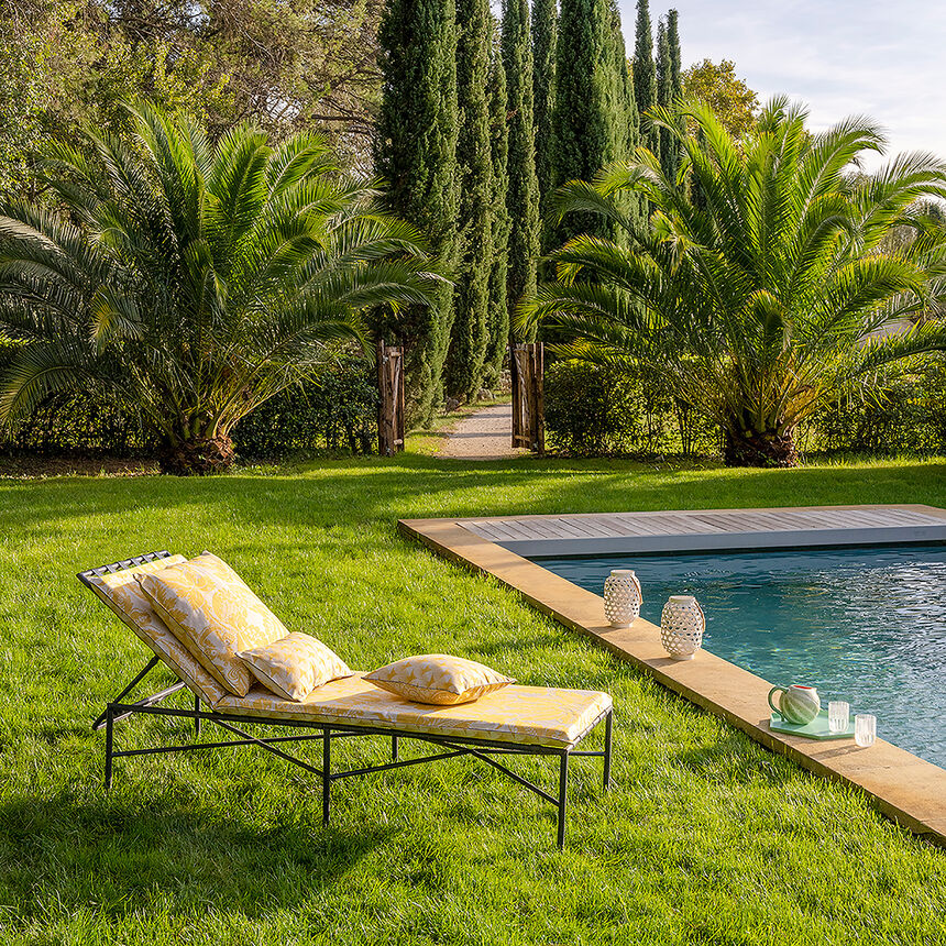 Sun lounger cushion Soleil Yellow 60x190 100% cotton, , hi-res image number 0