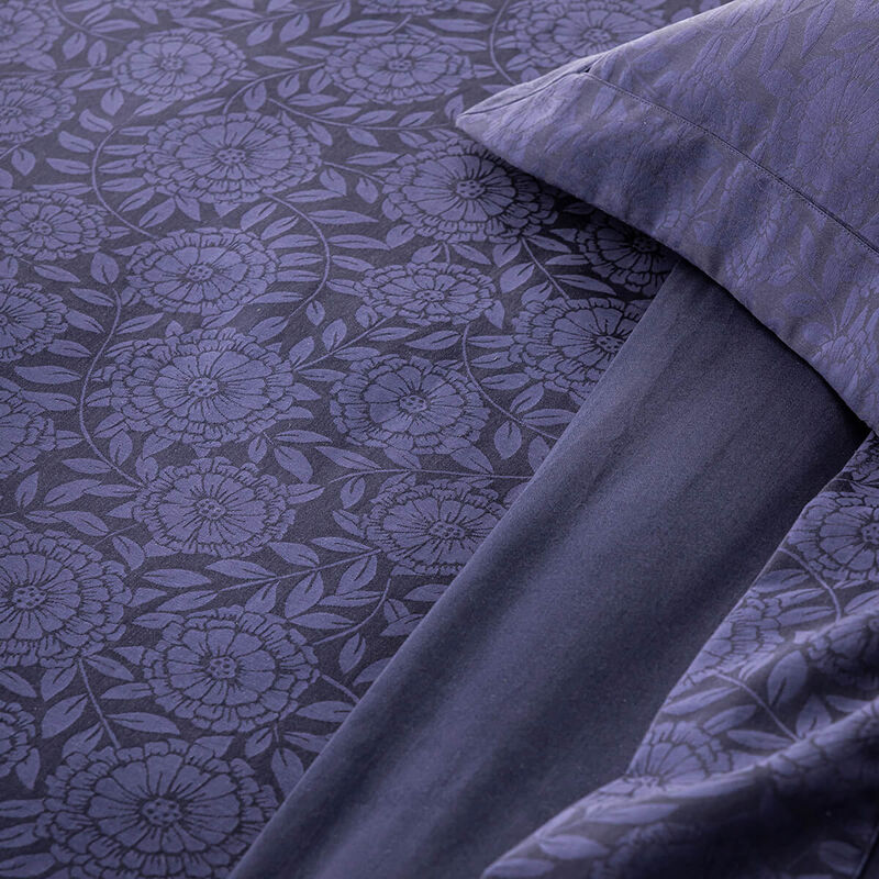 Duvet cover Flora Dark blue 88"X92"Queen 100% cotton, , hi-res image number 2