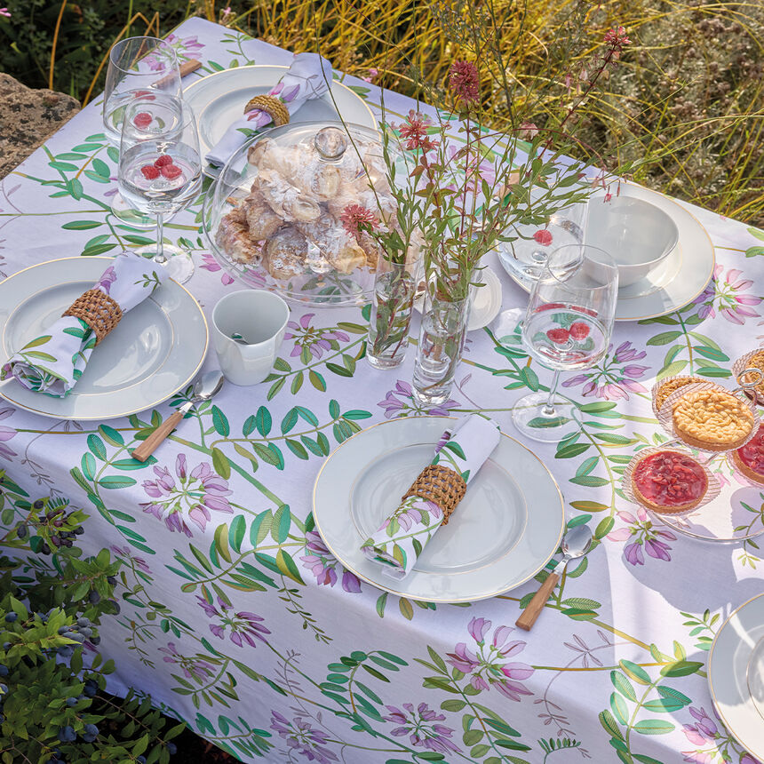 Tablecloth Pois de senteur Pink 150x150 50% cotton - 50 % linen, , hi-res image number 5