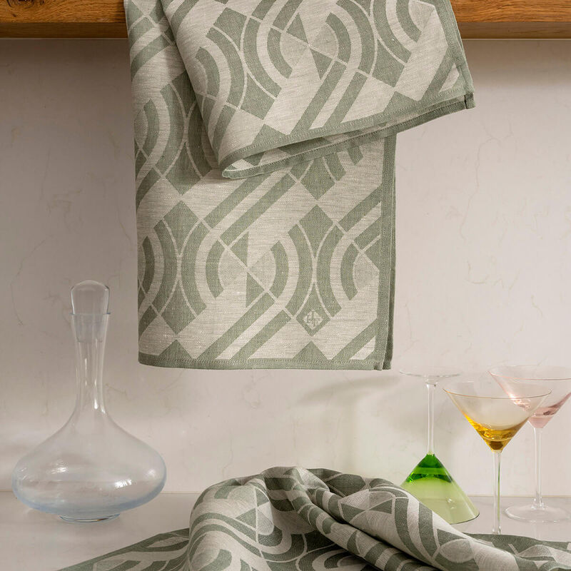 Crystal towel Néo Green 24"x31" 100% linen, , hi-res image number 0