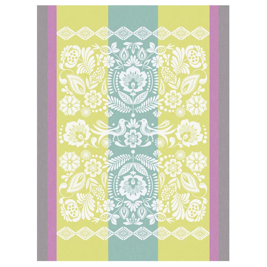 Tea towel Alegria Green 24"x31" 100% cotton, , hi-res image number 0