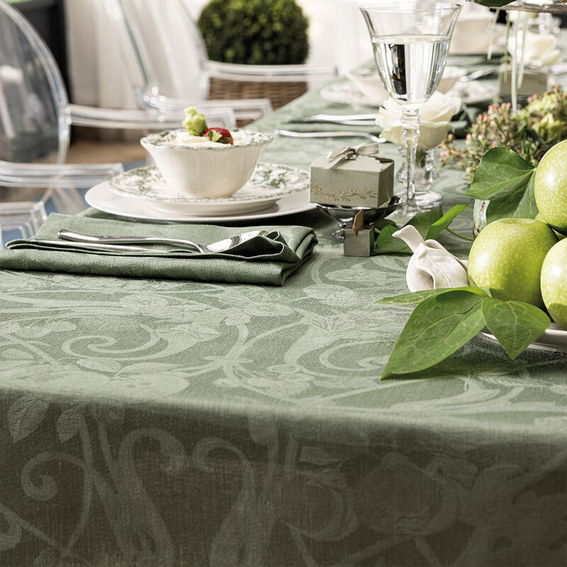 Tablecloth Tivoli Green 69"x69" 100% linen, , hi-res image number 4