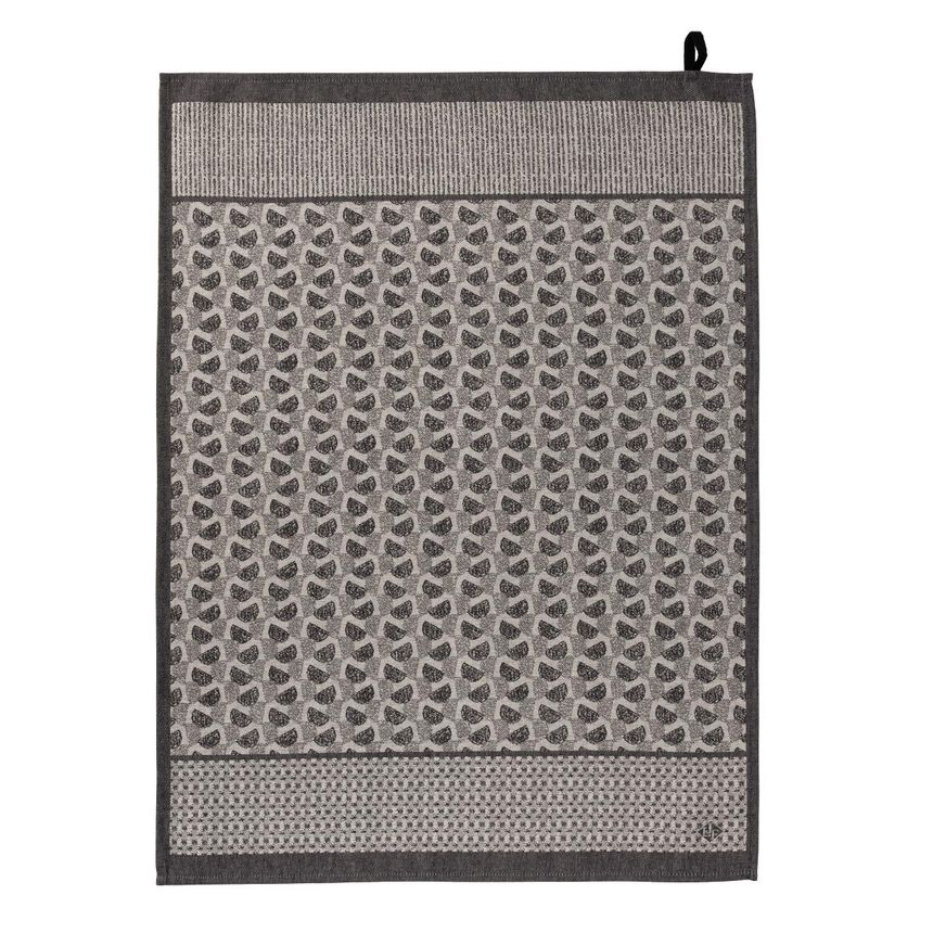 Tea towel Empreintes Black 24"x31" 100% cotton, , hi-res