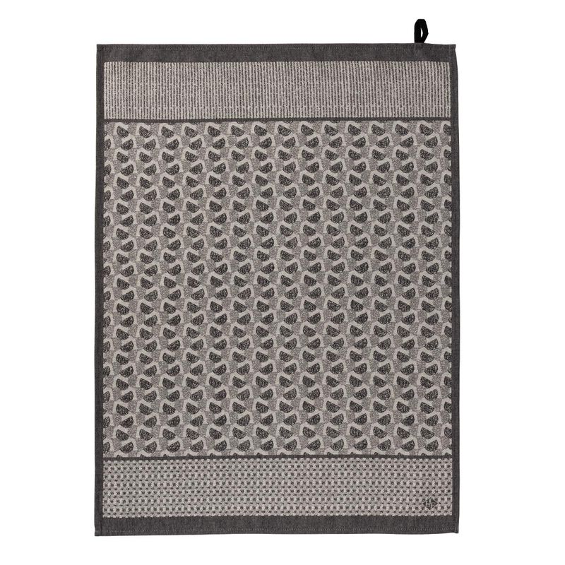 Tea towel Empreintes Black 24"x31" 100% cotton, , hi-res image number 0