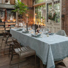 Tablecloth Poésie d'hiver Blue 69"x69" 99% cotton / 1% other fibers, , hi-res image number 0