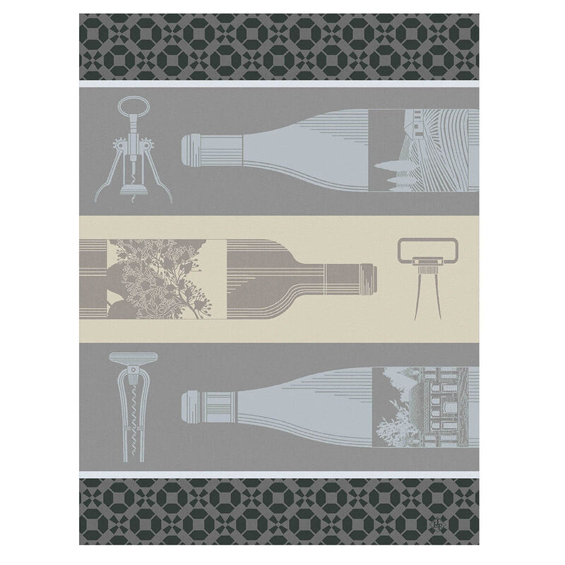 Tea towel Vin en Bouteille White 24"x31" 100% cotton, , hi-res image number 1