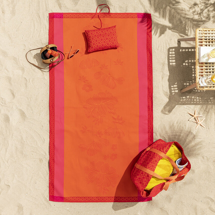 Beach towel Mono&iuml; Red 100x200 100% cotton, , hi-res image number 0