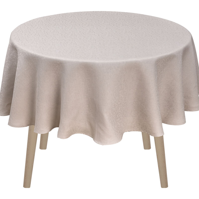 Tablecloth Portofino Fiori Beige Ø240 100% linen, , hi-res image number 2