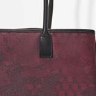 Shoulder bag Pivoine Burgundy  100% cotton, acrylic coating. Garnish: Cattle leather, , hi-res image number 6