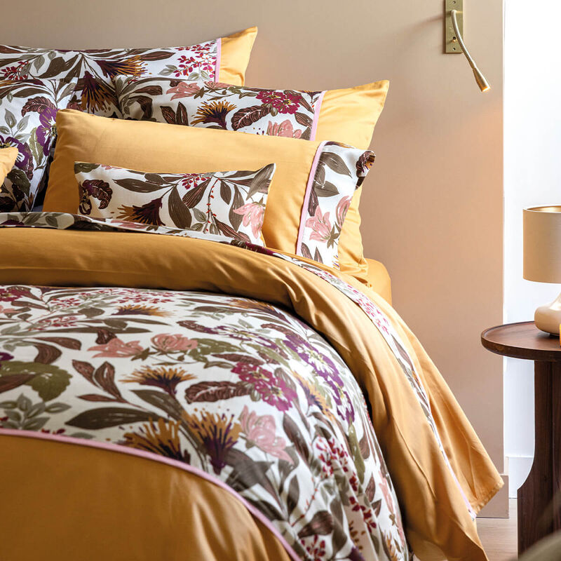 Flat sheets Panache de fleurs Yellow 75"X114"Twin 100% cotton, , hi-res image number 2
