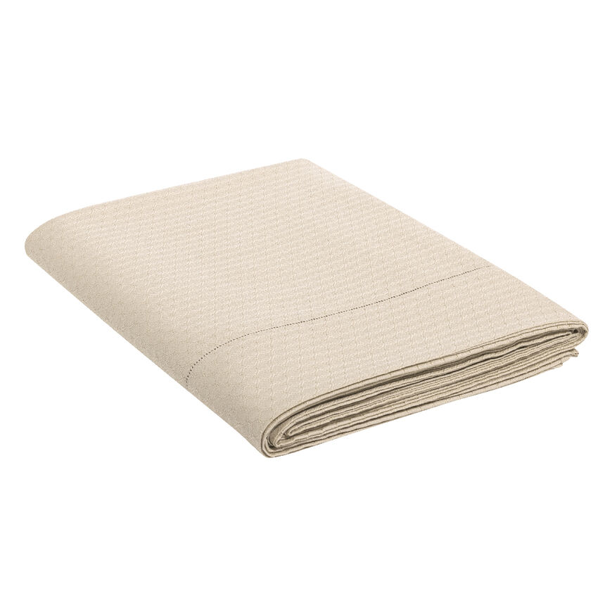 Flat sheet Portofino Beige 114"X118" 100% cotton, , hi-res image number 0