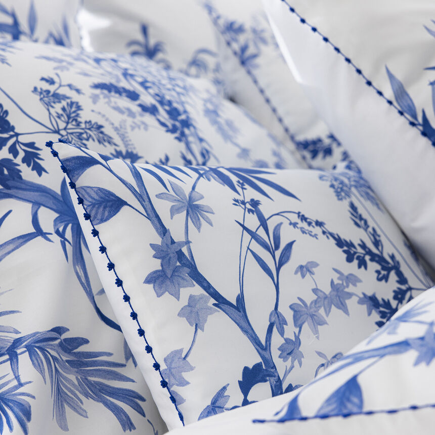 Shams Jardin d'eden  Blue 21"X26"Standard 100% cotton, , hi-res image number 0