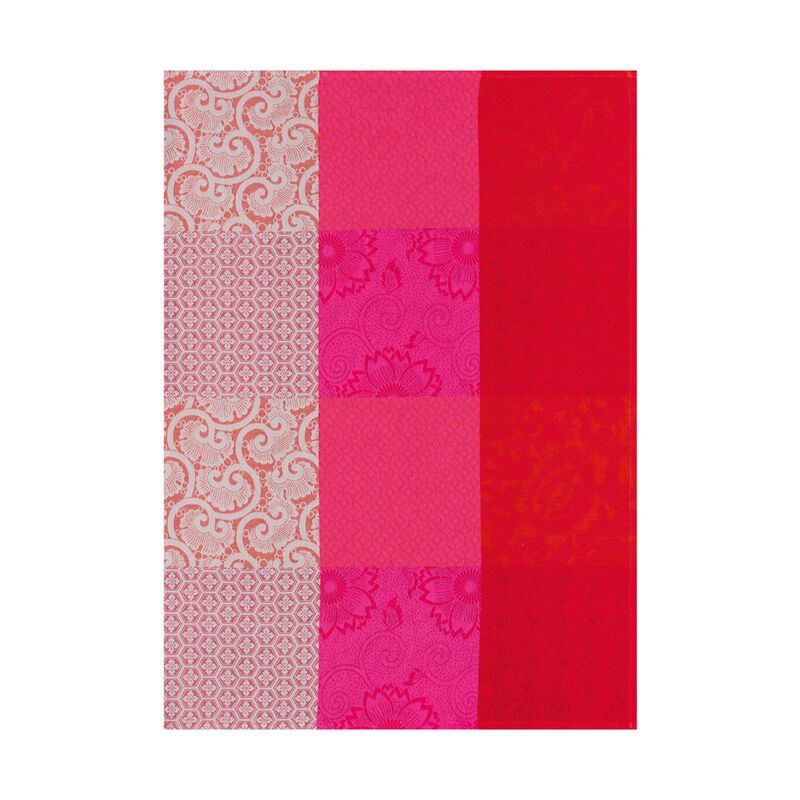 Tea towel Fleurs de Kyoto Cherry 24"x31" 100% cotton, , hi-res image number 0