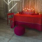 Tablecloth Contes d'hiver Cranberry 69"x69" 50% cotton- 50 % linen, , hi-res image number 1