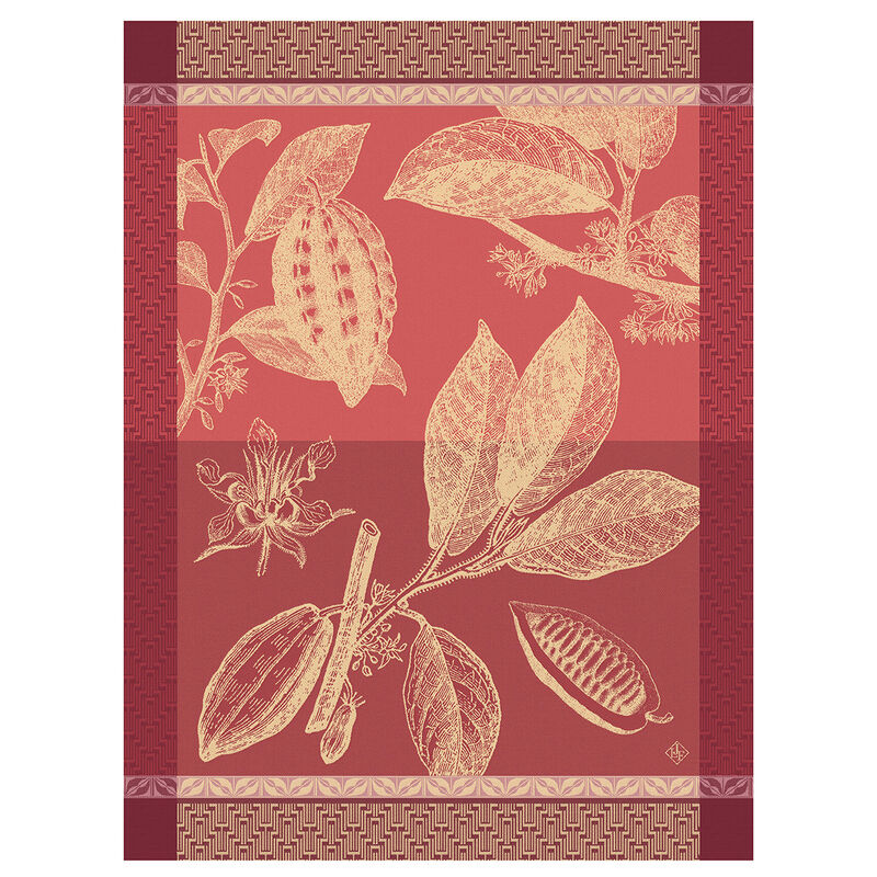 Tea towel Chocolats - Fève Pink 24"x31" 100% cotton, , hi-res image number 0
