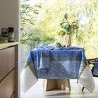 Tablecloth Escapade Tropicale Blue 47"x47" 100% linen, , hi-res image number 0