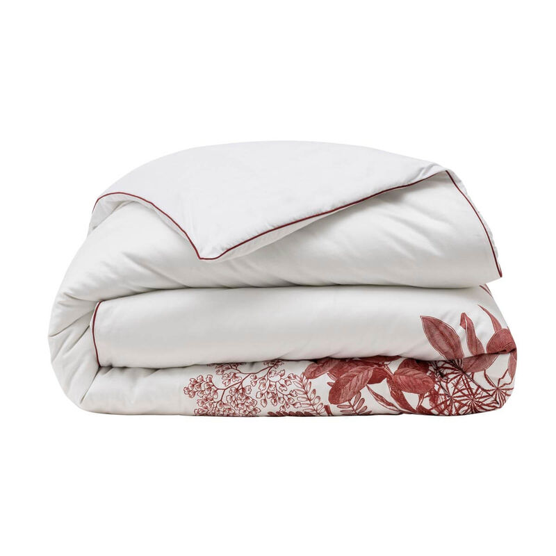 Duvet cover Feuilles en scène  Red 68"X86"Twin 100% cotton, , hi-res image number 1
