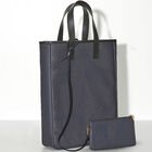 Hand-carried bag Palme Blue  100% cotton, acrylic coating. Garnish: Cattle leather, , hi-res image number 1