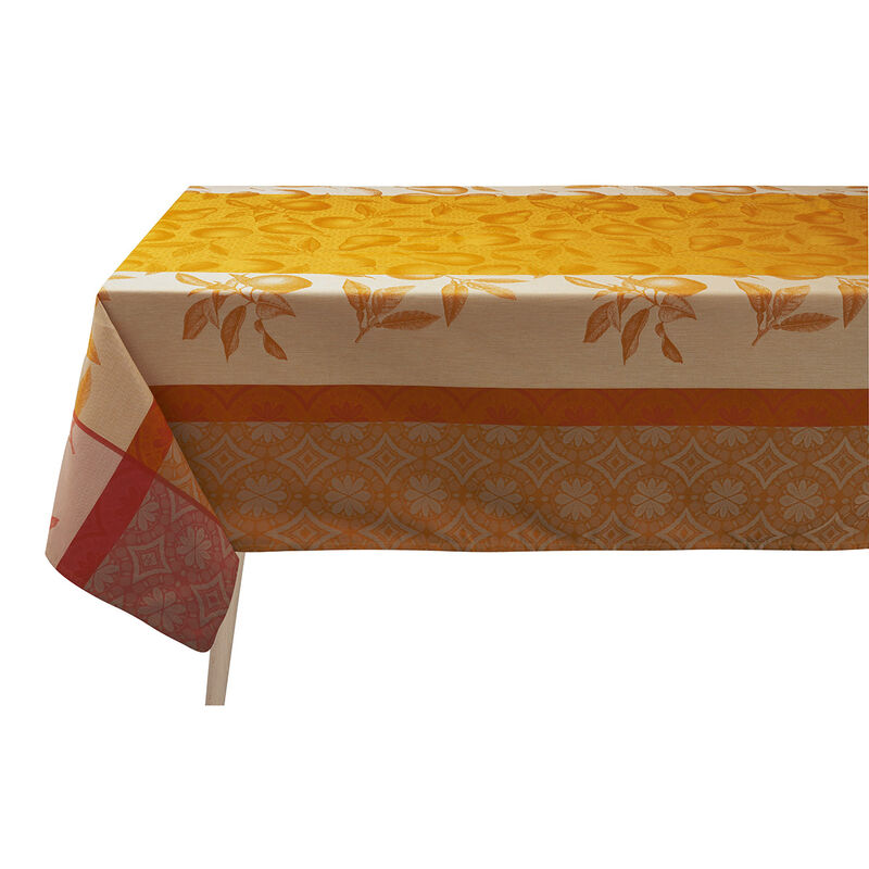 Tablecloth Arrière-pays Orange 69"x69" 100% cotton, , hi-res image number 0