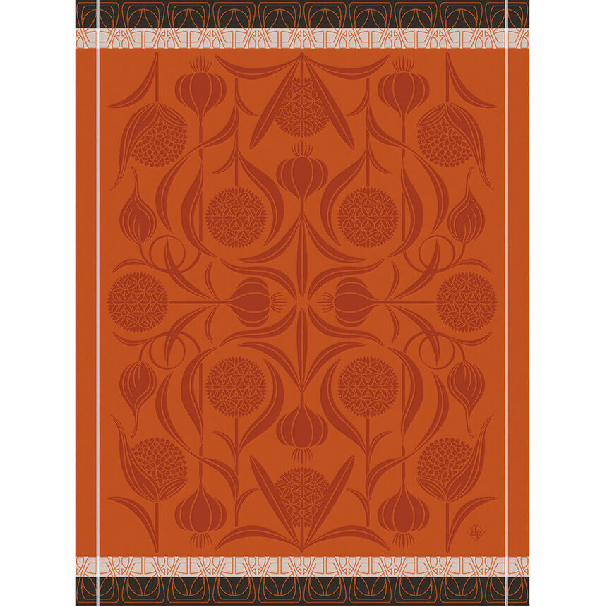 Torchon L'ail Orange 60x80 100% coton, , hi-res image number 0