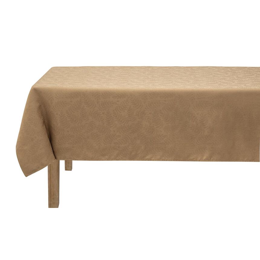 Coated tablecloth Vegetal mood Brown 175x175 100% cotton, , hi-res image number 0