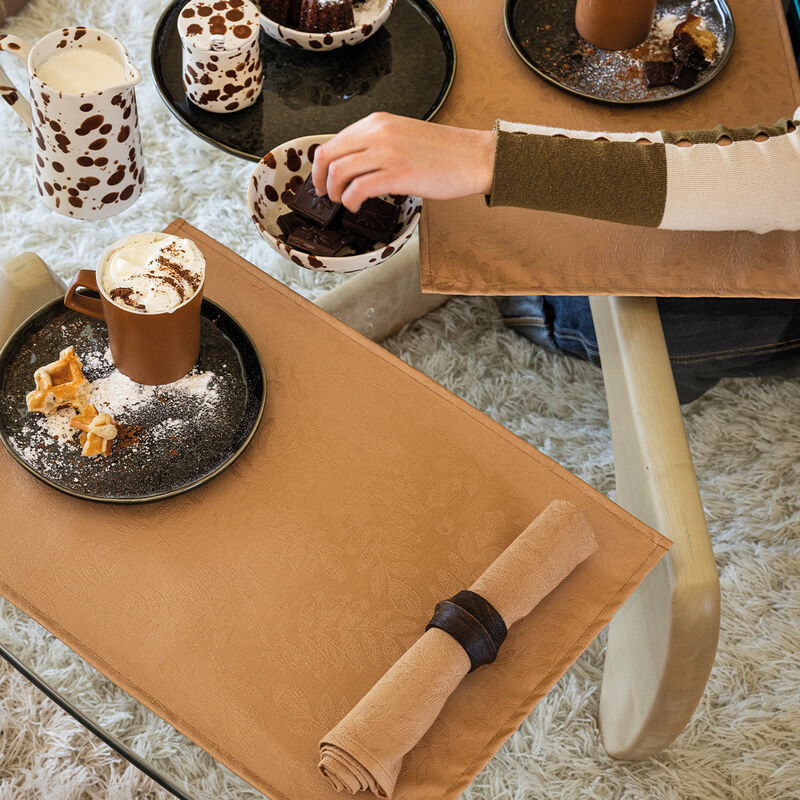 Napkin Vegetal mood Brown 20"x20" 100% cotton, , hi-res image number 0