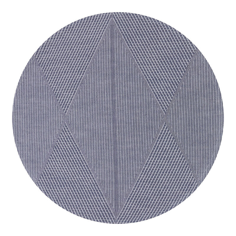 Placemat Club Losanges Blue Ø42 89% cotton / 11% linen, , hi-res image number 0