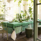 Tablecloth Escapade Tropicale Green 47"x47" 100% linen, , hi-res image number 0