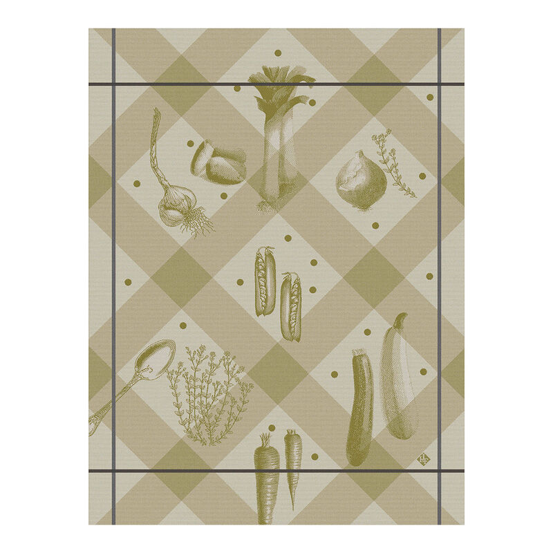 Tea towel Légumes au jardin Beige 24"x31" 100% cotton, , hi-res image number 0