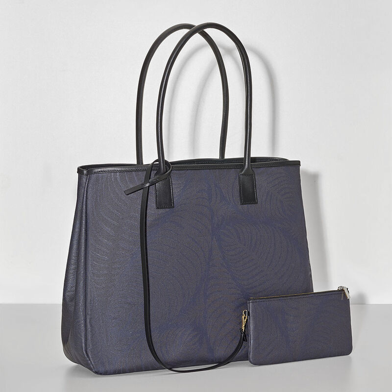 Shoulder bag Palme Blue 100% cotton, acrylic coating. Garnish: Cattle leather, , hi-res image number 4
